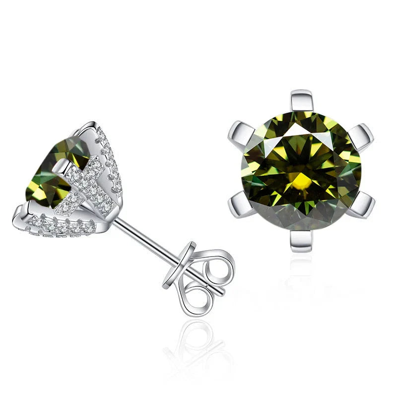 1ct D VVS Moissanite Stud Earrings 925 Sterling Silver 3EX Cut Women Daily