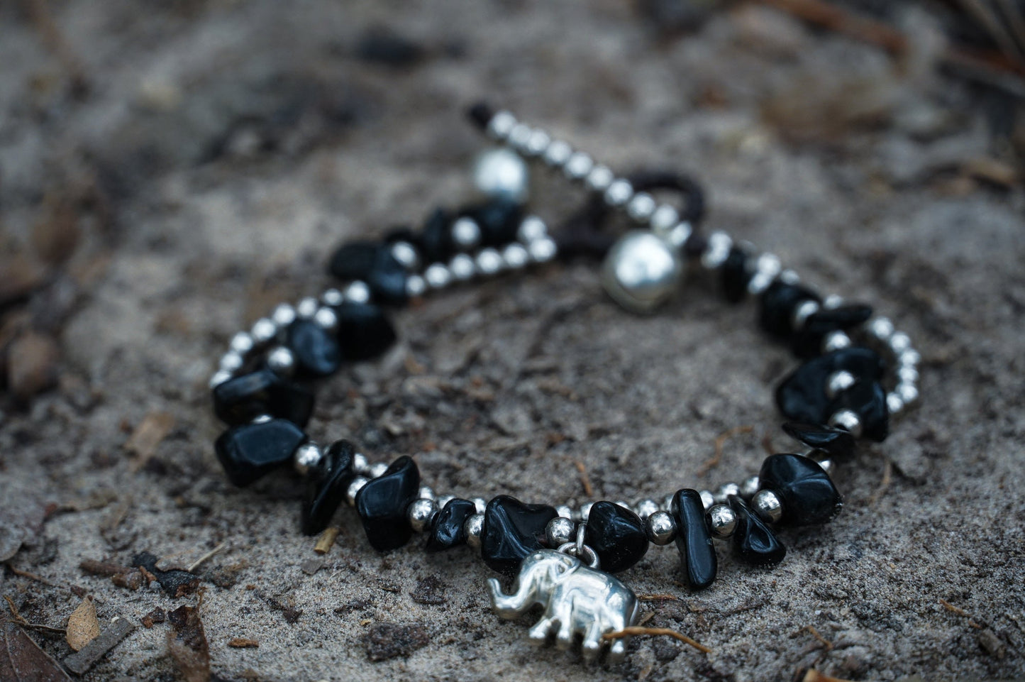 Boho Elephant Silver Stone Beaded Bracelet Set For Women