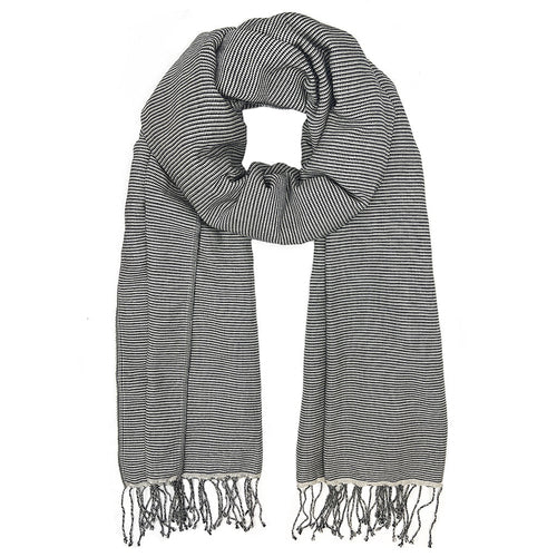 Cambodian Handloom Scarf 100% Organic Cotton Large Travel Wrap Neutral Tones