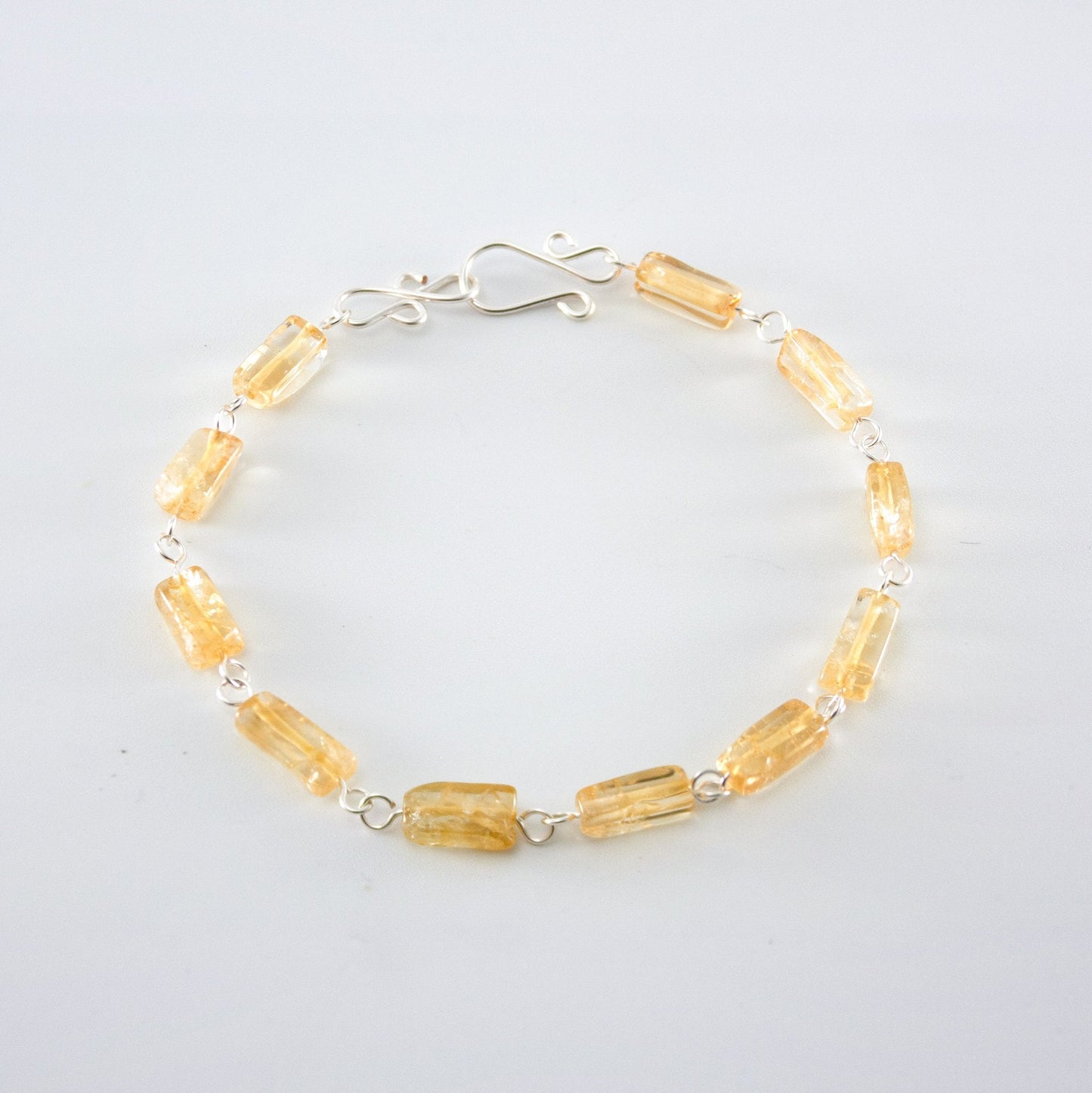 Citrine Sterling Silver Bracelet Natural Gemstone Handmade