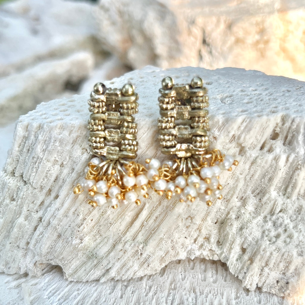 Pearl Cotton Thread Earrings Handcrafted Boho Lightweight Statement Dangle