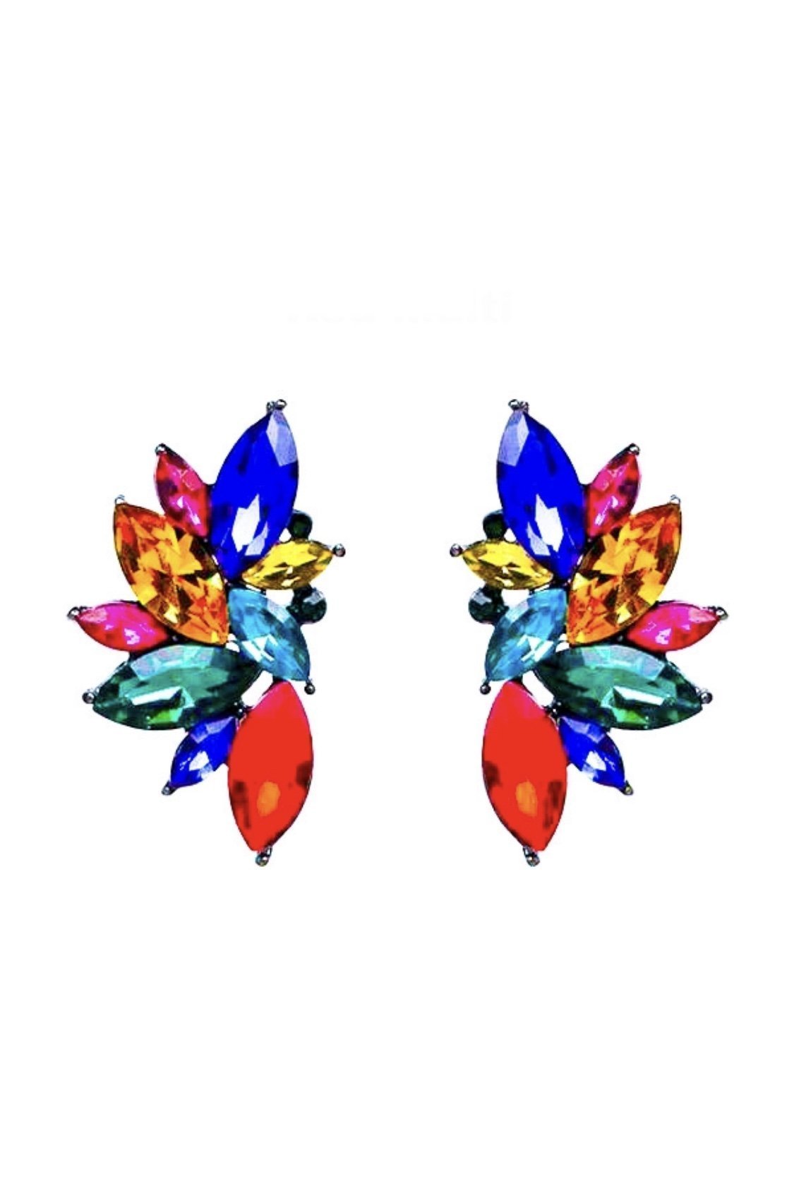Kaleidoscope Angel Dangle Earrings Colorful Crystal