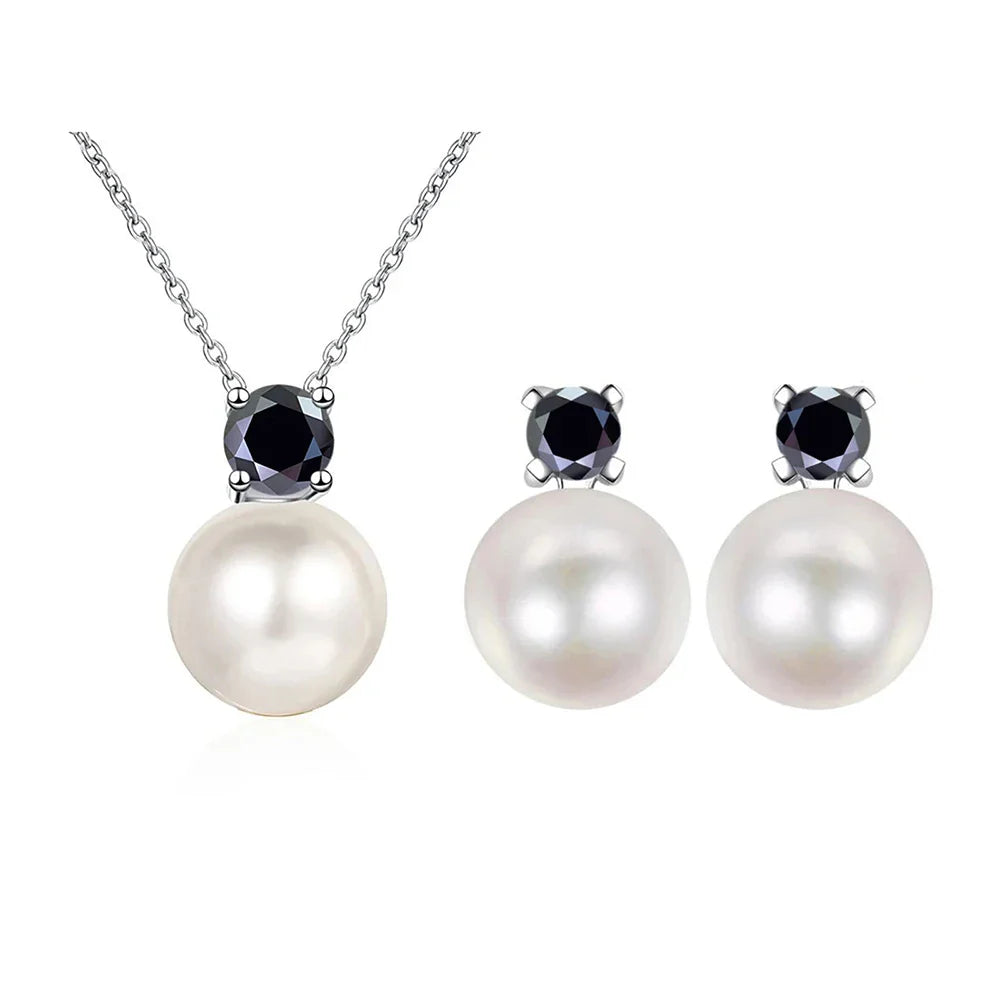 Moissanite Necklace Earrings Set Sterling Silver 925 Wedding Jewelry Gift