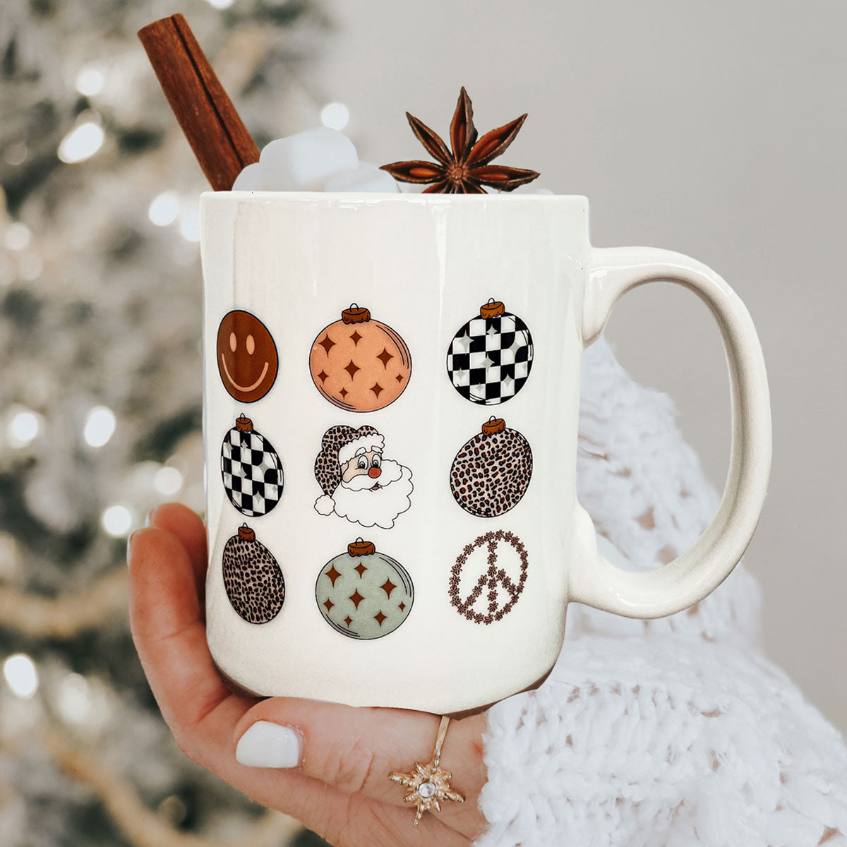 Mama Needs A Silent Night Christmas Ceramic Mug Retro Holiday Coffee Cup