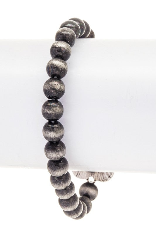 Turquoise Navajo Bead Stretch Bracelet Native Style