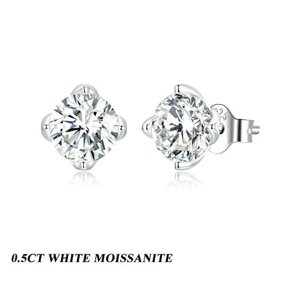 D Color VVS1 1ct Moissanite Stud Earrings 925 Sterling Silver Wedding Gift