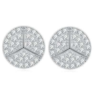 0.8ct Round Star Cut Moissanite D Color Halo Rhodium 925 Sterling Silver Studs