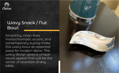 Wavy Recycled Aluminum Snack And Nut Bowl Minimal Design