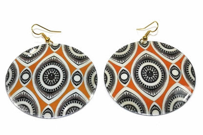 Henna Art Evil Eye Mother Of Pearl 2 Inch Handmade Earrings