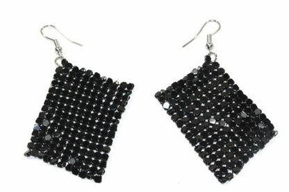 Shimmer Mesh Drop Earrings 2.5 Inch Lightweight For Women