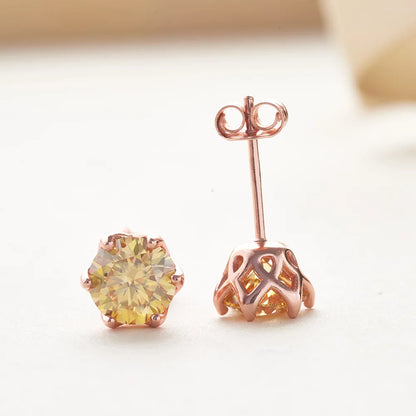 1-2 Carat D Color Moissanite Earrings 925 Sterling Silver Studs For Women