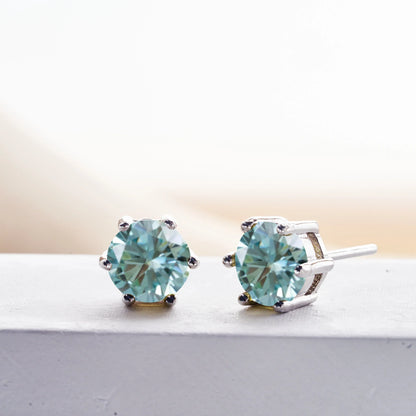 1-2 Carat D Color Moissanite Stud Earrings 925 Sterling Silver Wedding