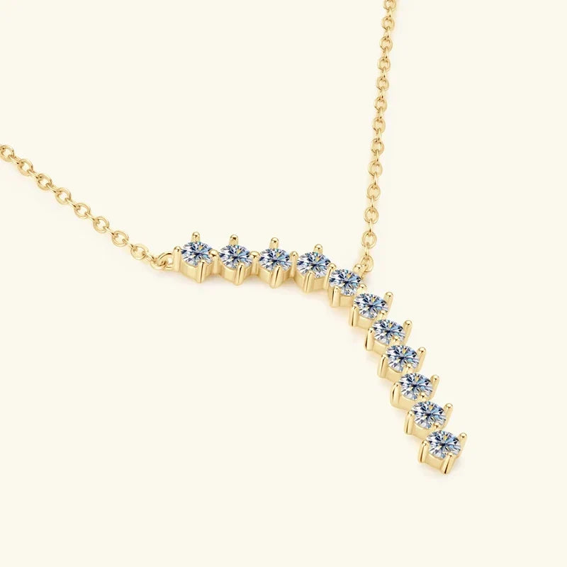 1.7ct Moissanite Necklace And Earrings Set 925 Sterling Silver Y Pendant D