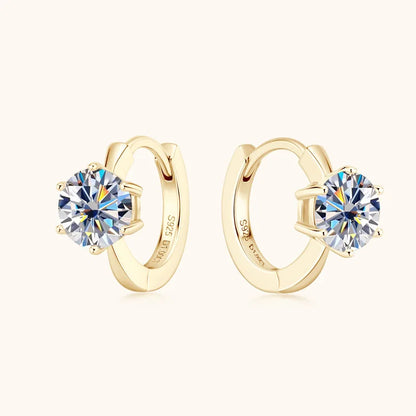 1 Carat Moissanite Stud Earrings 925 Sterling Silver Six-Prong Wedding Gift