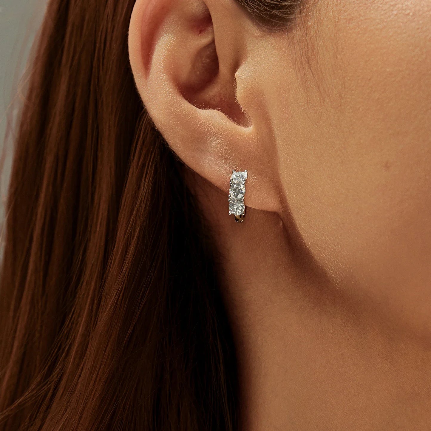 1.8ct High Clarity Moissanite Geometric Hoop Earrings 925 Sterling Silver