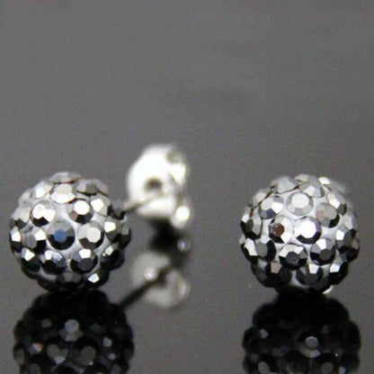 10mm Multicolor Glitter Stud Earrings Hypoallergenic