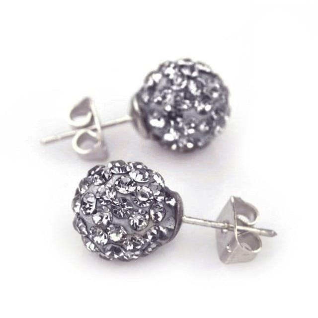 10mm Multicolor Glitter Stud Earrings Hypoallergenic