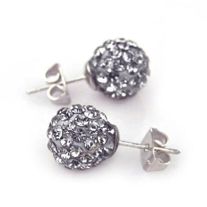 10mm Multicolor Glitter Stud Earrings Hypoallergenic