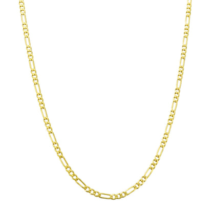 14K Gold Thin Figaro Chain Necklace 16 Inch Lightweight