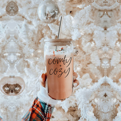 17oz Glass Tumbler With Bamboo Lid, 2 Stainless Straws And Straw Cleaner