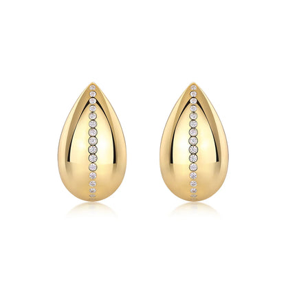 18K Gold Plated Teardrop Moissanite Stud Earrings 925 Sterling Silver