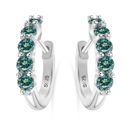 1ct D Color 3mm Moissanite Hoop Charm Earrings 925 Sterling Silver Women