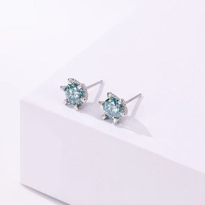 1ct D VVS Moissanite Stud Earrings 925 Sterling Silver 3EX Cut Women Daily