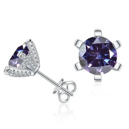 1ct D VVS Moissanite Stud Earrings 925 Sterling Silver 3EX Cut Women Daily