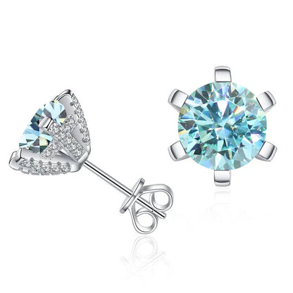 1ct D VVS Moissanite Stud Earrings 925 Sterling Silver 3EX Cut Women Daily