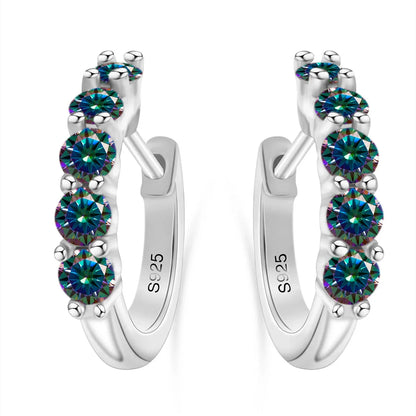 1ct D Color 3mm Moissanite Hoop Charm Earrings 925 Sterling Silver Women