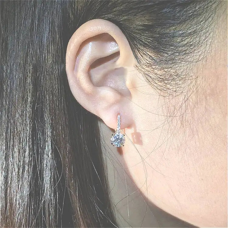 1ct D Color Moissanite 925 Sterling Silver Drop Earrings for Women Wedding