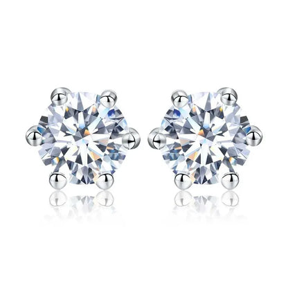 1ct D Color Moissanite Stud Earrings 925 Sterling Silver Gold Plated Wedding