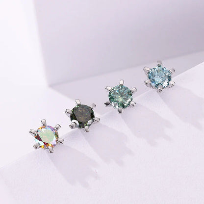 1ct D VVS Moissanite Stud Earrings 925 Sterling Silver 3EX Cut Women Daily