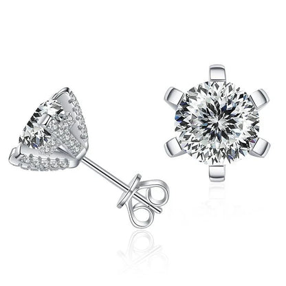 1ct D VVS Moissanite Stud Earrings 925 Sterling Silver 3EX Cut Women Daily
