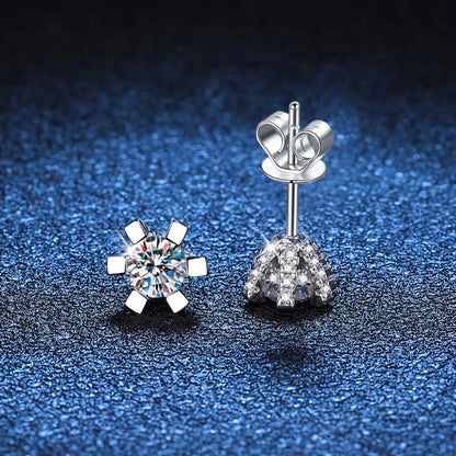 1ct D VVS Moissanite Stud Earrings 925 Sterling Silver 3EX Cut Women Daily