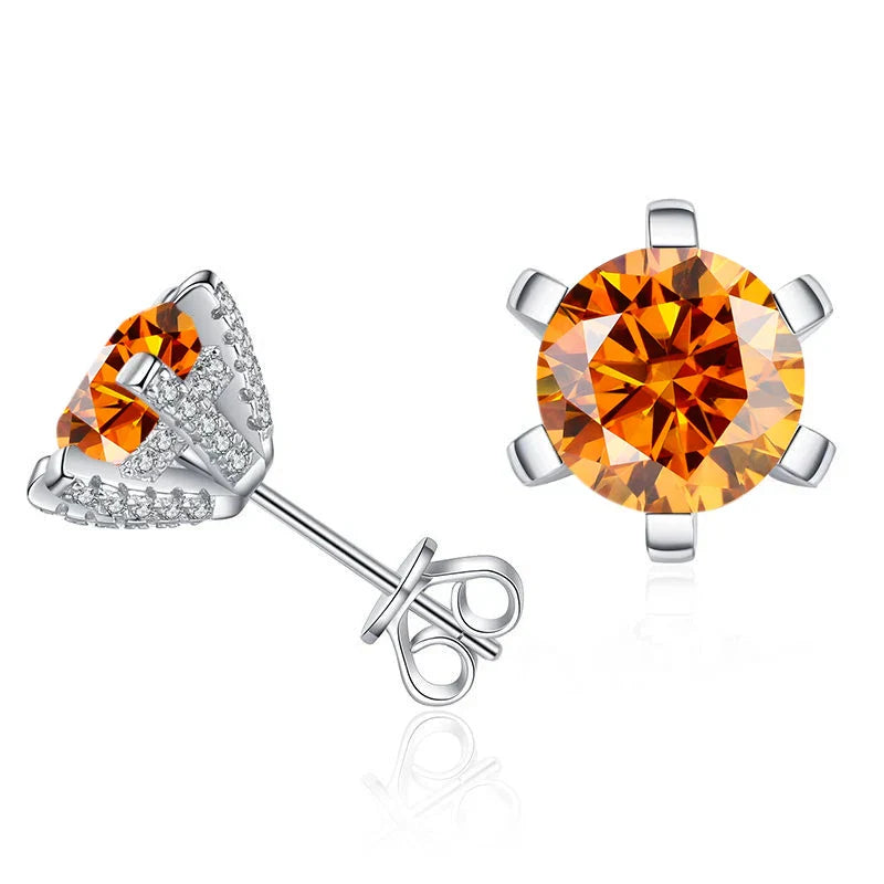 1ct D VVS Moissanite Stud Earrings 925 Sterling Silver 3EX Cut Women Daily