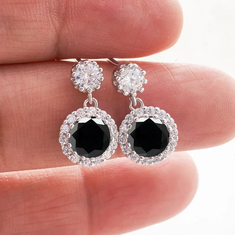 1ct Moissanite Drop Earrings For Women Sterling S925 18K White Gold Plated