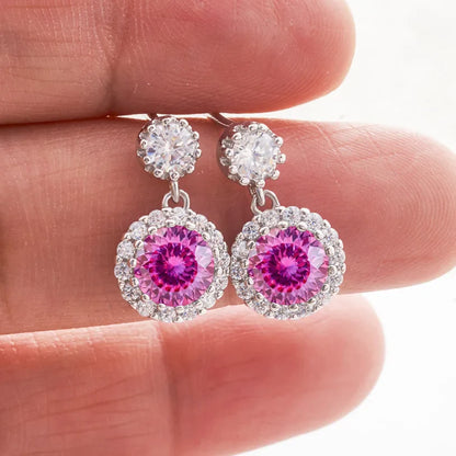 1ct Moissanite Drop Earrings For Women Sterling S925 18K White Gold Plated