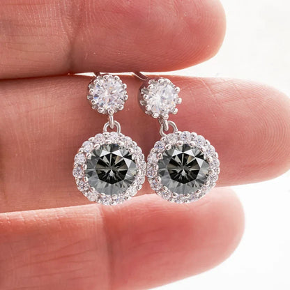 1ct Moissanite Drop Earrings For Women Sterling S925 18K White Gold Plated