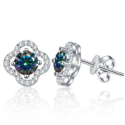 1ct Moissanite Stud Earrings For Women 925 Sterling Silver Wedding Gift