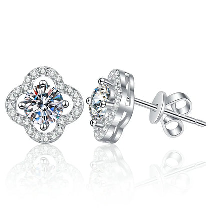 1ct Moissanite Stud Earrings For Women 925 Sterling Silver Wedding Gift