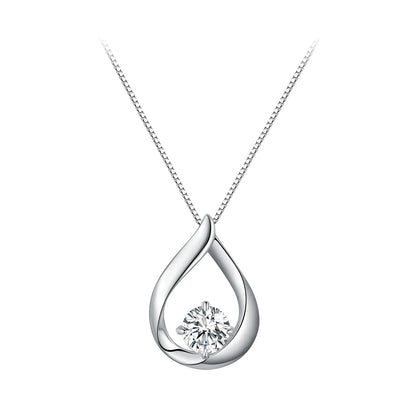1CT Moissanite Waterdrop Necklace And Drop Earrings 925 Sterling Silver Wedding Bridal Jewelry Set