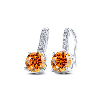 1ct D Color Moissanite 925 Sterling Silver Drop Earrings for Women Wedding