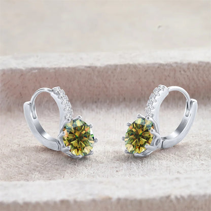 2 Carat Moissanite Drop Earrings Sterling Silver Solitaire Studs For Women