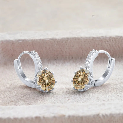 2 Carat Moissanite Drop Earrings Sterling Silver Solitaire Studs For Women