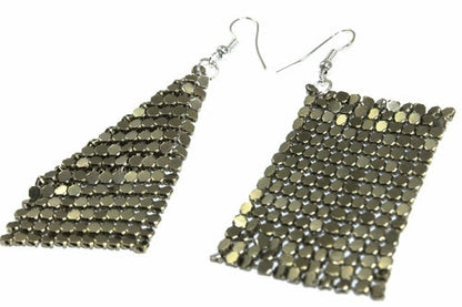 Shimmer Mesh Drop Earrings 2.5 Inch Lightweight For Women