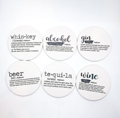 Funny Drink Definition Coasters Set Dictionary Quote Coasters For Bar And Countertop Decor