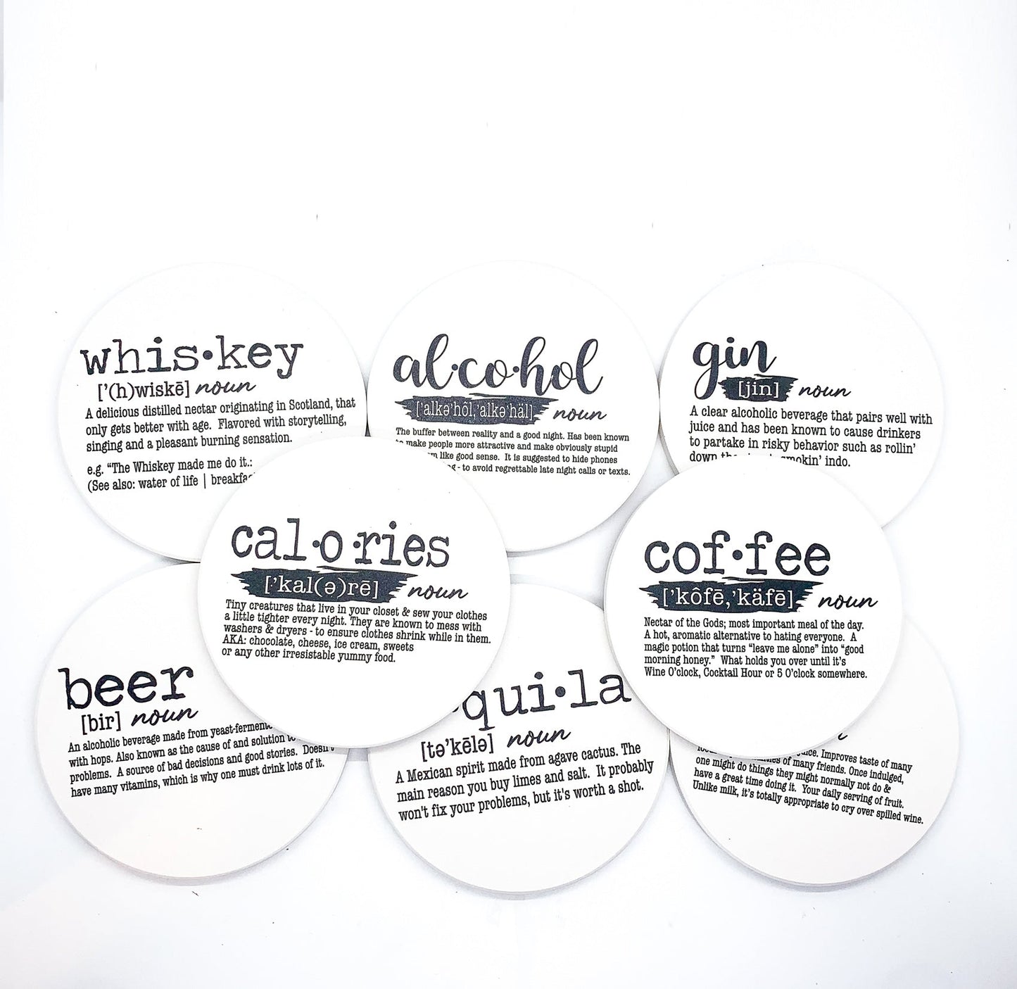 Funny Drink Definition Coasters Set Dictionary Quote Coasters For Bar And Countertop Decor