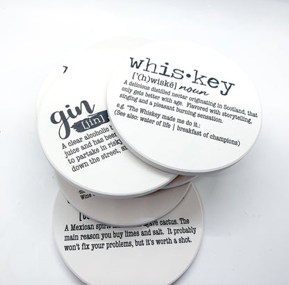 Funny Drink Definition Coasters Set Dictionary Quote Coasters For Bar And Countertop Decor