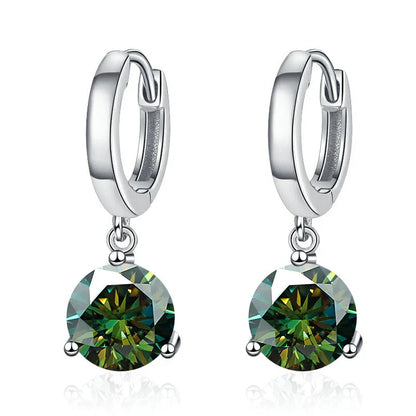 2ct Moissanite Drop Earrings 925 Sterling Silver Bridal Wedding
